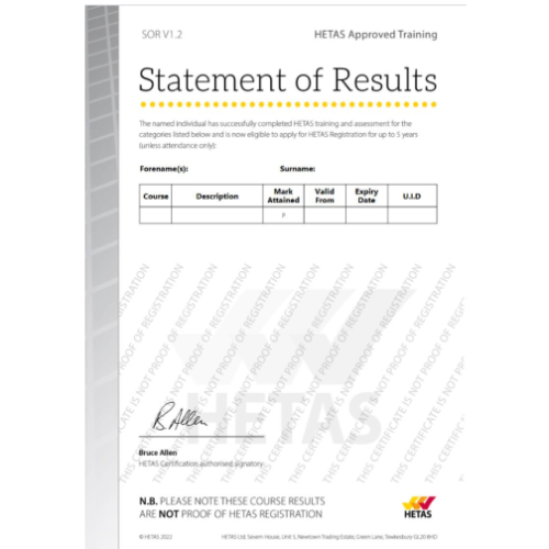 Replacement Statement of Results