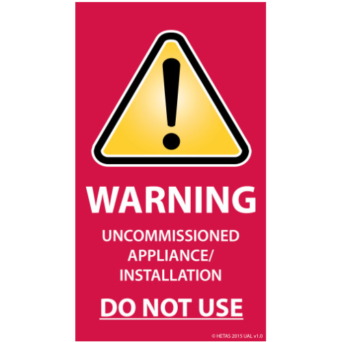 Uncommissioned Appliance Labels (packs of 25)