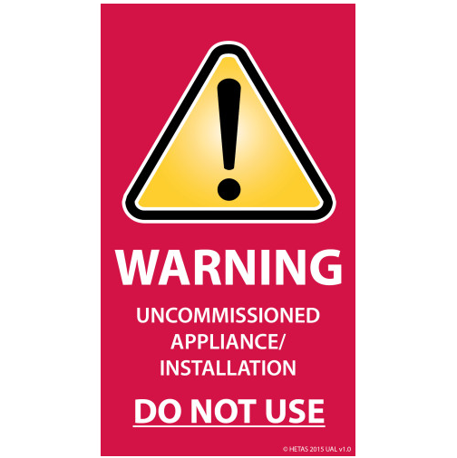 Uncommissioned Appliance Labels (packs of 25)